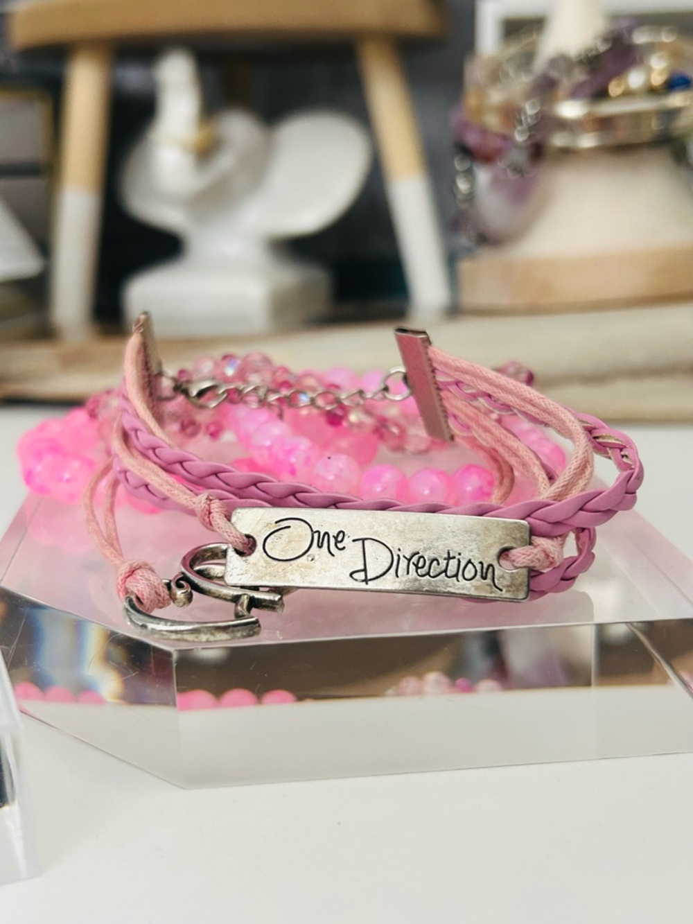 One Direction Multi-Bracelet Set Pink - Picture 4 of 7